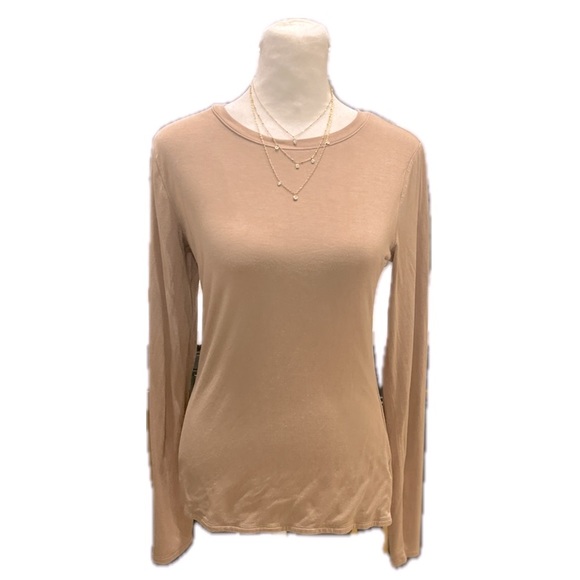 Express Silky Soft Fitted Crew Neck Knit Top in Pecan, Women's Size Medium - Picture 5 of 6